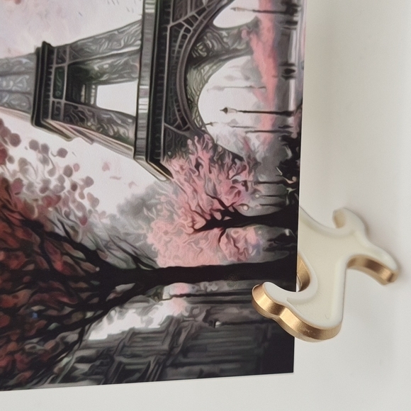 Paris Eiffel Tower Floral Fantasy Watercolor Oil Painting Art Print - Picture 4 of 7